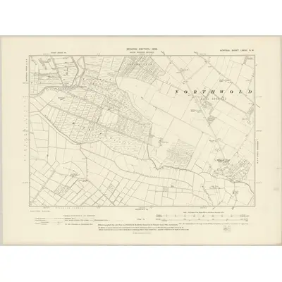 1904 Map of Norfolk LXXXII.NW, 1906 Print