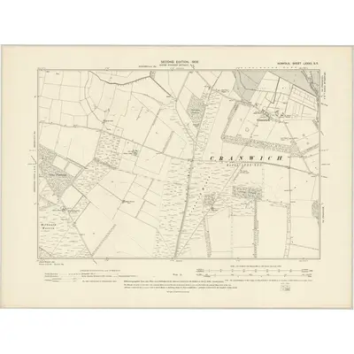 1904 Map of Norfolk LXXXII.SE, 1906 Print