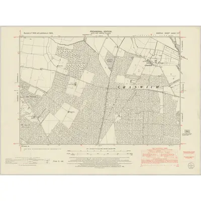 1950 Map of Norfolk LXXXII.SE, 1953 Print