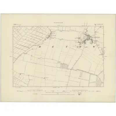 1883 Map of Norfolk LXXXII.SW, 1884 Print