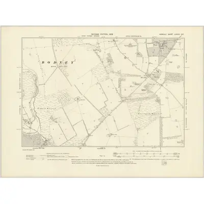 1904 Map of Norfolk LXXXIII.NE, 1906 Print