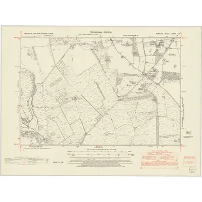1950 Map of Norfolk LXXXIII.NE, 1952 Print