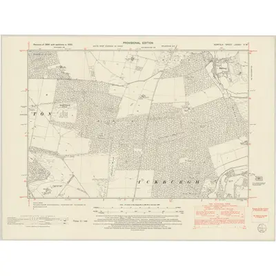 1950 Map of Norfolk LXXXIII.NW, 1953 Print