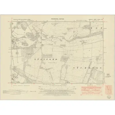1950 Map of Norfolk LXXXIII.SE, 1952 Print