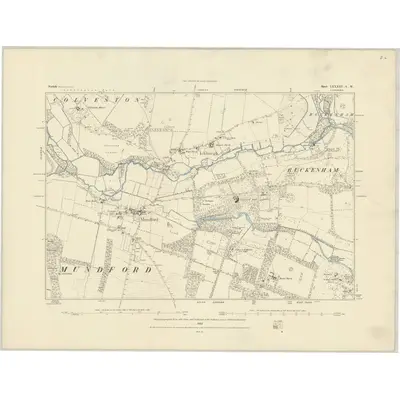 1882 Map of Norfolk LXXXIII.SW, 1883 Print