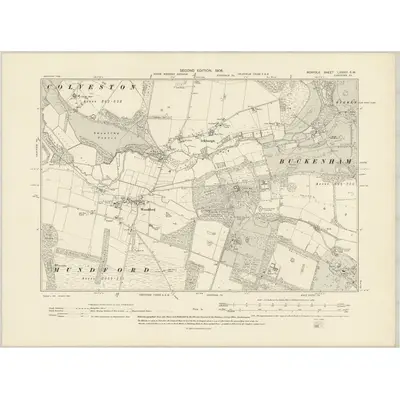 1904 Map of Norfolk LXXXIII.SW, 1906 Print