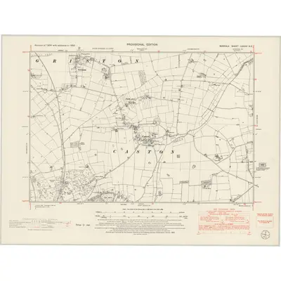 1950 Map of Norfolk LXXXIV.NE, 1953 Print