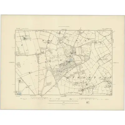 1882 Map of Norfolk LXXXIV.NW, 1883 Print