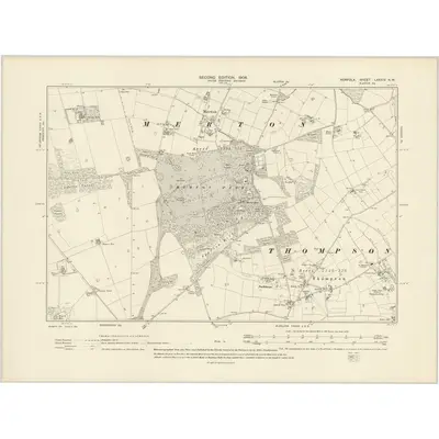 1904 Map of Norfolk LXXXIV.NW, 1906 Print