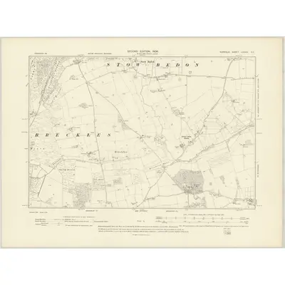 1904 Map of Norfolk LXXXIV.SE, 1906 Print