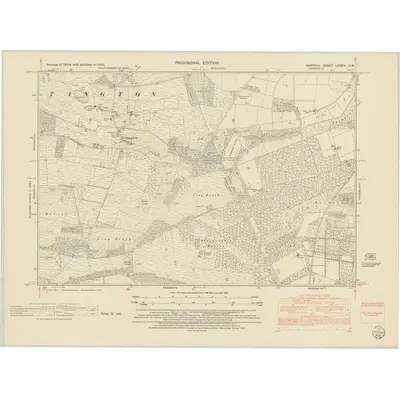1950 Map of Norfolk LXXXIV.SW, 1952 Print