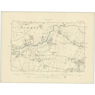 1881 Map of Norfolk LXXXIX.NW, 1884 Print
