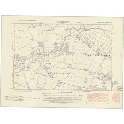 1946 Map of Norfolk LXXXIX.NW, 1951 Print