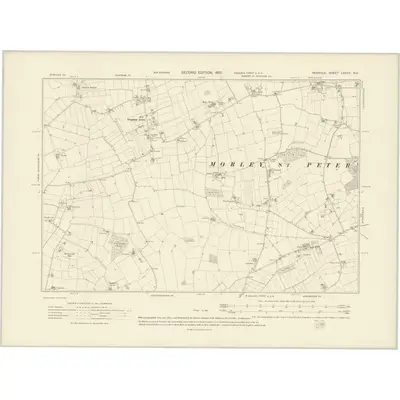 1905 Map of Norfolk LXXXV.NE, 1907 Print