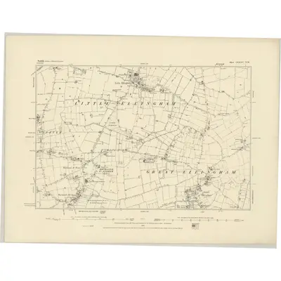 1881 Map of Norfolk LXXXV.NW, 1885 Print