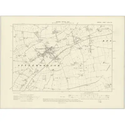 1904 Map of Norfolk LXXXV.SE, 1907 Print