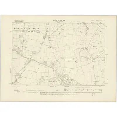 1904 Map of Norfolk LXXXV.SW, 1906 Print