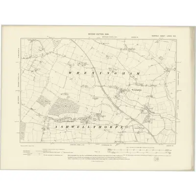 1905 Map of Norfolk LXXXVI.NE, 1906 Print
