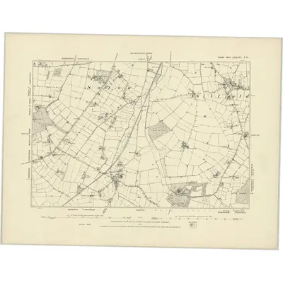 1881 Map of Norfolk LXXXVI.NW, 1887 Print