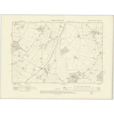 1905 Map of Norfolk LXXXVI.NW, 1907 Print