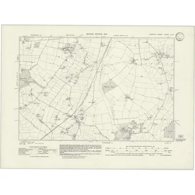 1905 Map of Norfolk LXXXVI.NW, 1933 Print