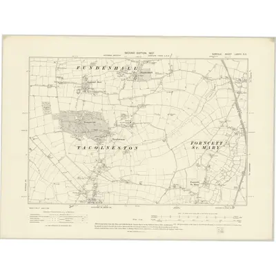 1905 Map of Norfolk LXXXVI.SE, 1907 Print