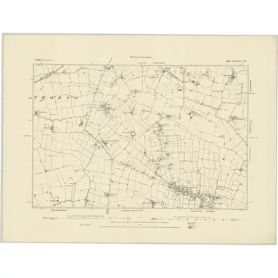1881 Map of Norfolk LXXXVI.SW, 1884 Print