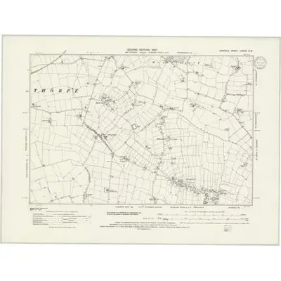 1905 Map of Norfolk LXXXVI.SW, 1939 Print
