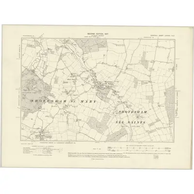 1905 Map of Norfolk LXXXVII.NE, 1907 Print