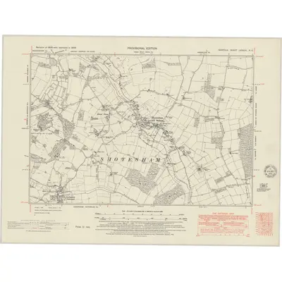 1946 Map of Norfolk LXXXVII.NE, 1951 Print