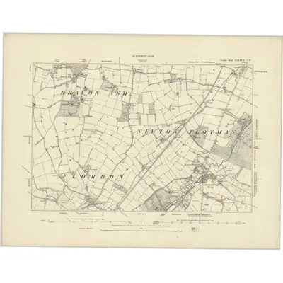 1880 Map of Norfolk LXXXVII.NW, 1887 Print