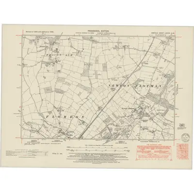 1946 Map of Norfolk LXXXVII.NW, 1951 Print