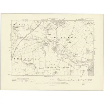 1905 Map of Norfolk LXXXVII.SW, 1907 Print