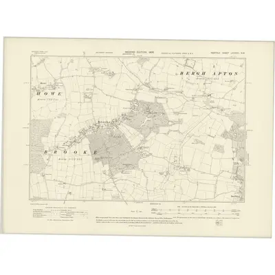 1905 Map of Norfolk LXXXVIII.NW, 1908 Print