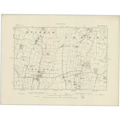 1883 Map of Norfolk LXXXVIII.SE, 1884 Print