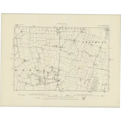 1883 Map of Norfolk LXXXVIII.SW, 1884 Print