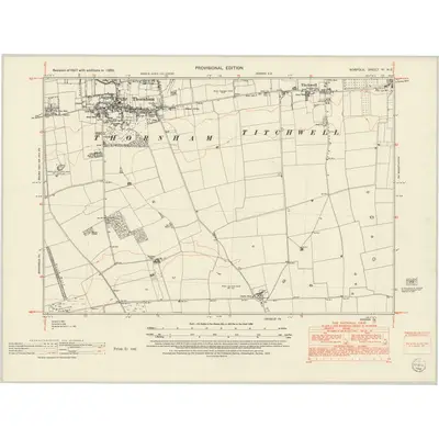 1950 Map of Norfolk VI.NE, 1952 Print