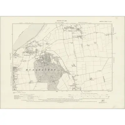 1927 Map of Norfolk VI.NW, 1929 Print