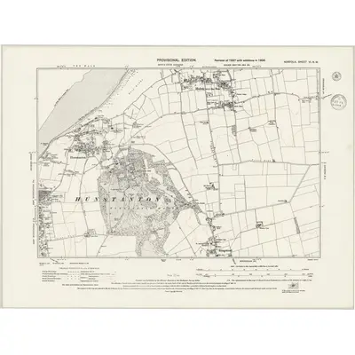 1938 Map of Norfolk VI.NW, 1944 Print