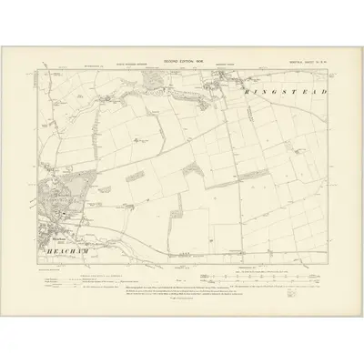 1904 Map of Norfolk VI.SW, 1906 Print