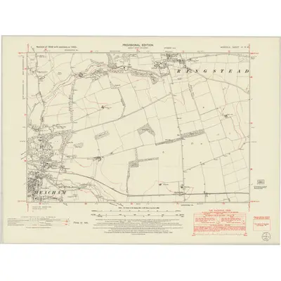 1950 Map of Norfolk VI.SW, 1952 Print