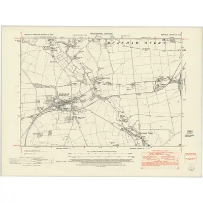 1950 Map of Norfolk VII.NE, 1952 Print