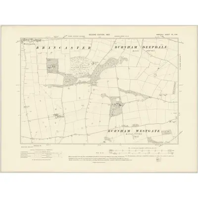 1904 Map of Norfolk VII.NW, 1907 Print