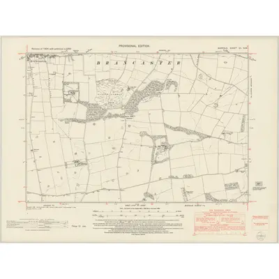 1950 Map of Norfolk VII.NW, 1953 Print