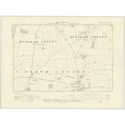 1904 Map of Norfolk VII.SE, 1907 Print