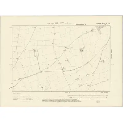 1904 Map of Norfolk VII.SW, 1907 Print