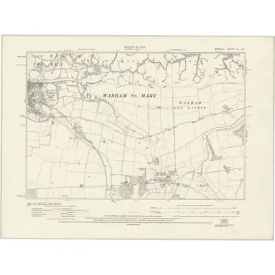 1926 Map of Norfolk VIII.NE, 1929 Print
