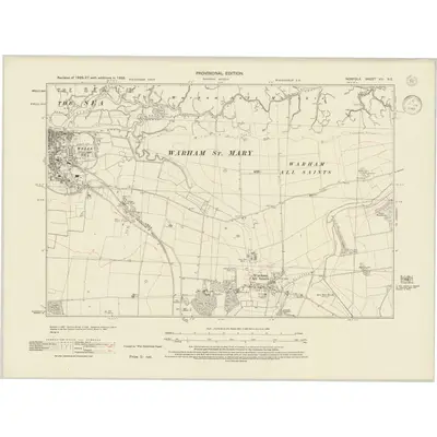 1938 Map of Norfolk VIII.NE, 1945 Print
