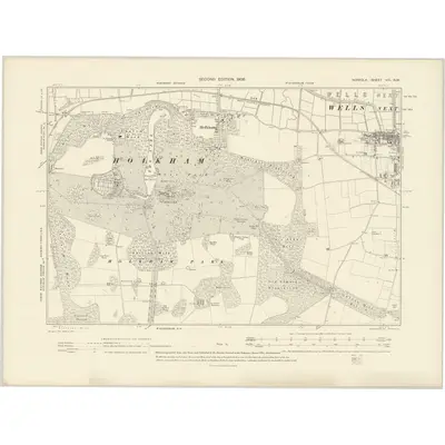 1904 Map of Norfolk VIII.NW, 1906 Print