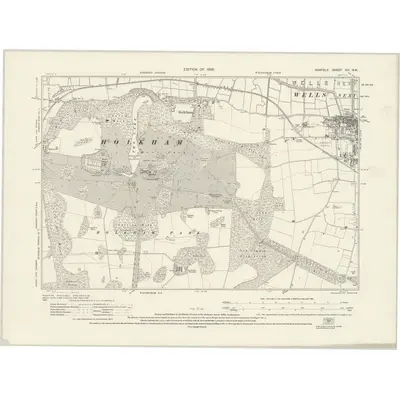 1926 Map of Norfolk VIII.NW, 1929 Print